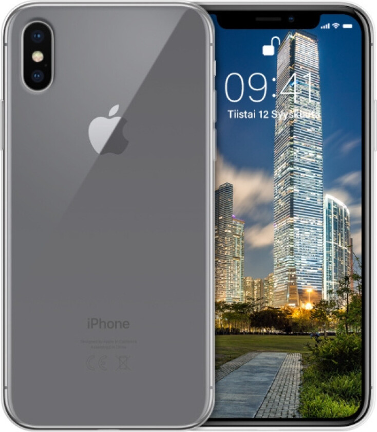 silikondeksel for iPhone X / Xs, gjennomsiktig