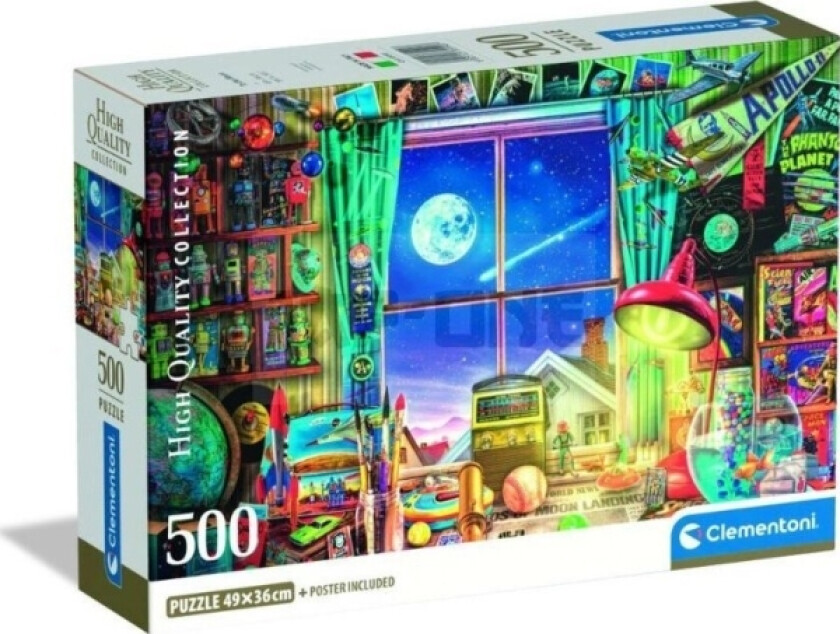 Puzzle Compact To The Moon 500 Brikker (35590)