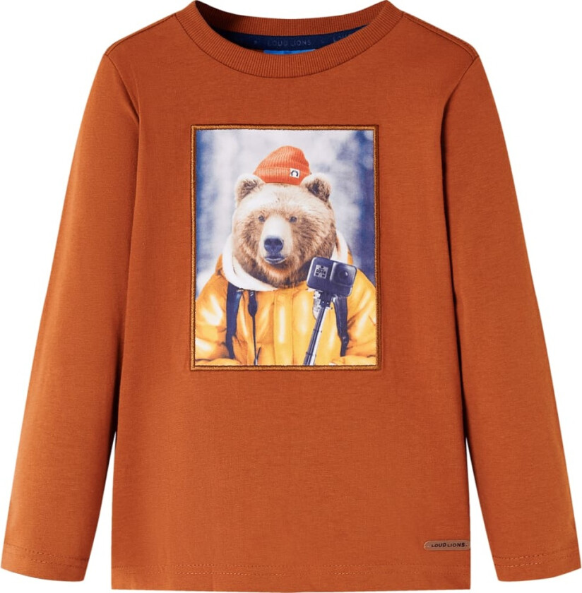 T-skjorte for barn med lange ermer brent oransje 116