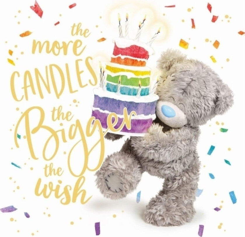 3D Holografisk Bursdagskort Bamse Med Kake