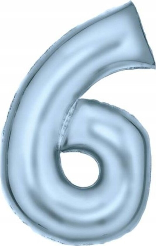 Amscan Folieballong Nummer 6, Sateng Pastellblå, 86Cm, Pakket 9917338
