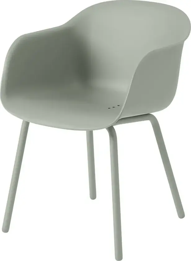 Fiber Outdoor Stol med armlener Dusty Green