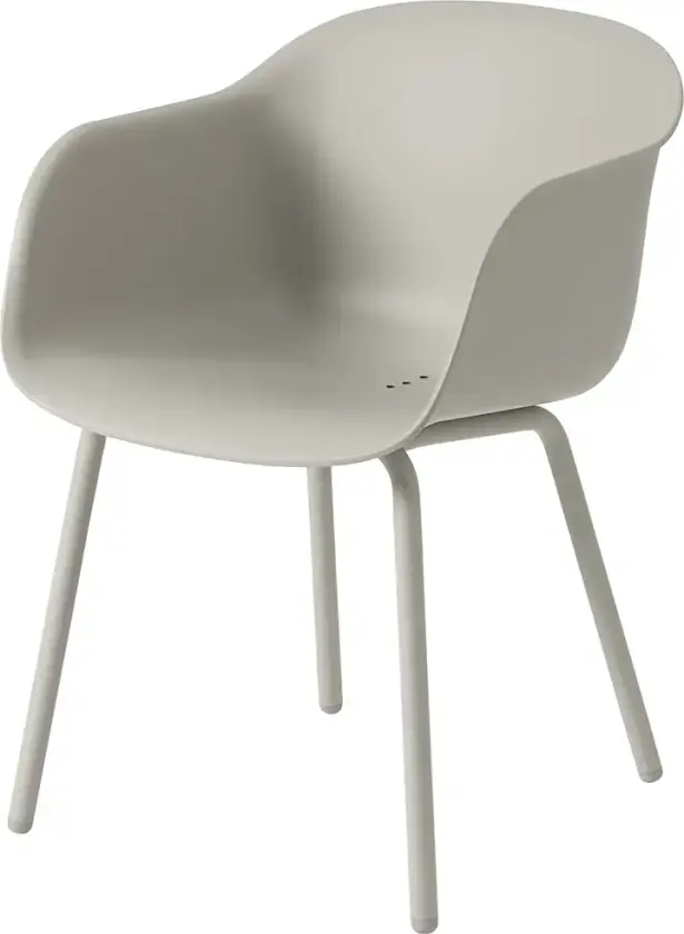 Fiber Outdoor Stol med armlener Grey