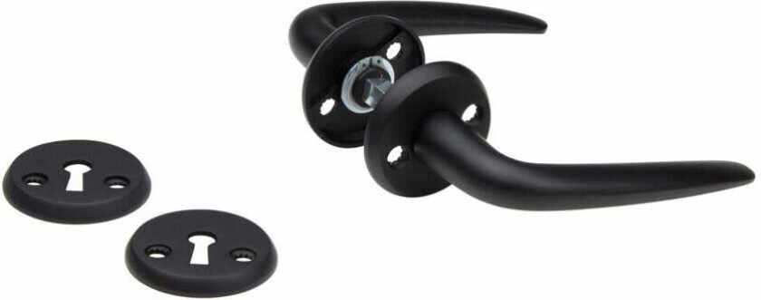 Habo Porto innvendig dørvrider, sort Innvendig dørhåndtak av aluminium. Passer til dørtykkelse 38-42 mm. Bygger ut 50 mm.