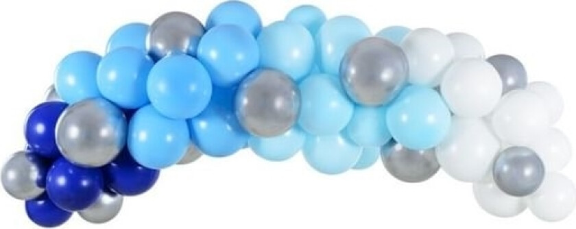 Partydeco Gbn4, Toy Balloon, Latex, Blå, Sølv, Hvit, Oval, 2000 Mm, 60 Stykker