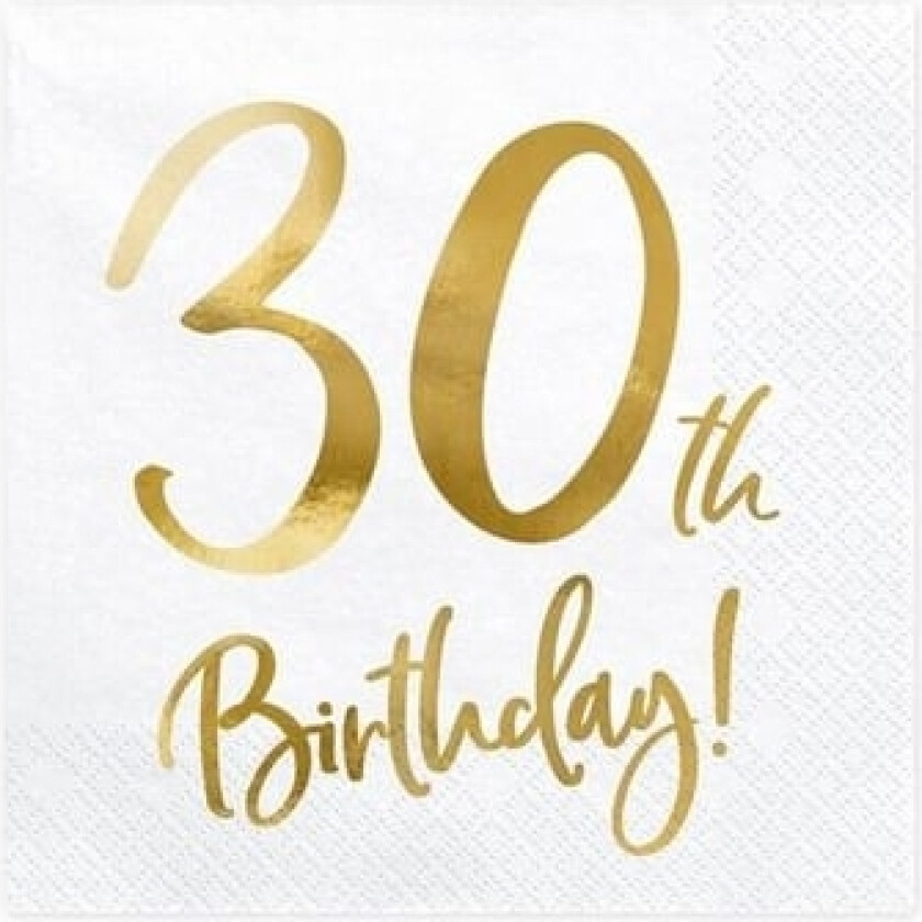 Servietter 30Th Birthday, Guld