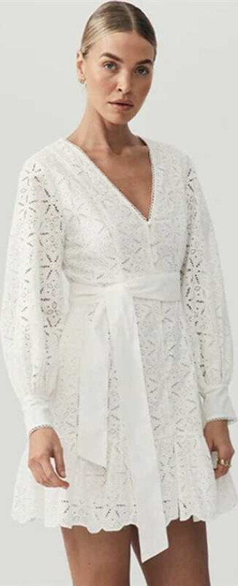 Sara Lace Mini Dress - Ivory Hvit M