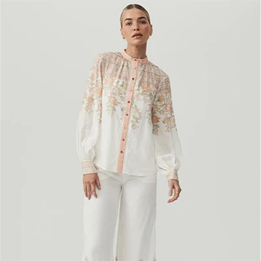 Joanna Blouse - Floral Hvit L