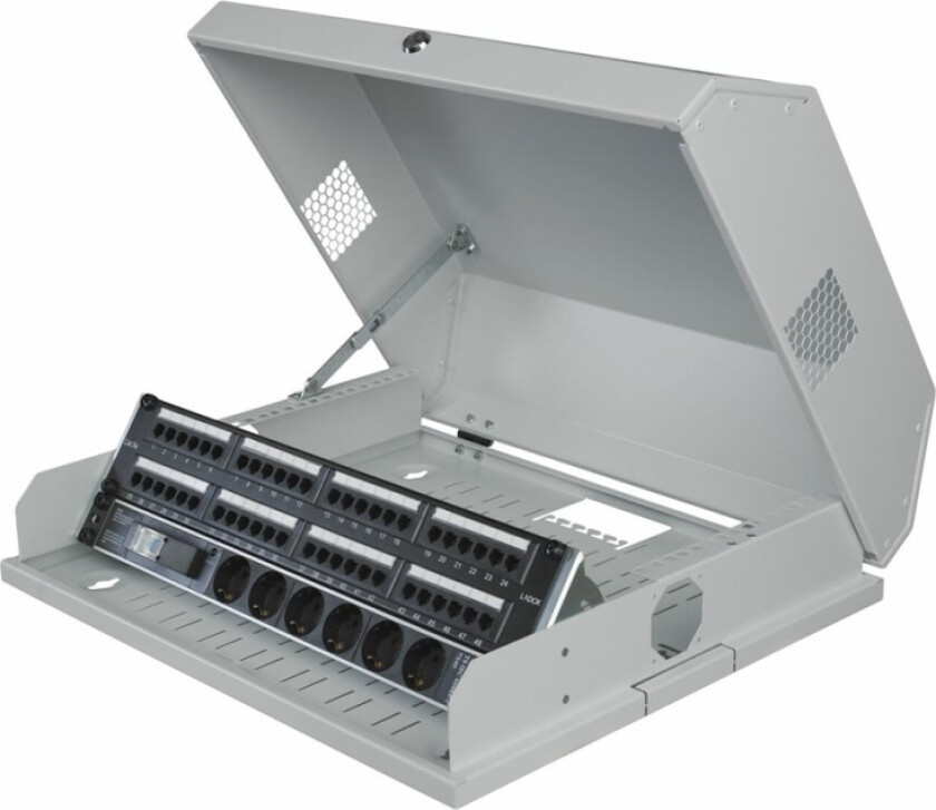 By Logon - Rack Skap - 3U (Rotatable) + 5U (Horizontal), 537 X 475Mm, Slim - Veggmonterbar - Hvit - 8U - 19"