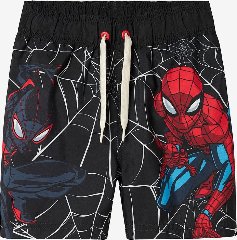 Badebukse nmmMave Spider Long Swimshorts - Svart