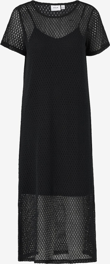 Maxikjole viMine O-neck S/S Midi Dress - Svart