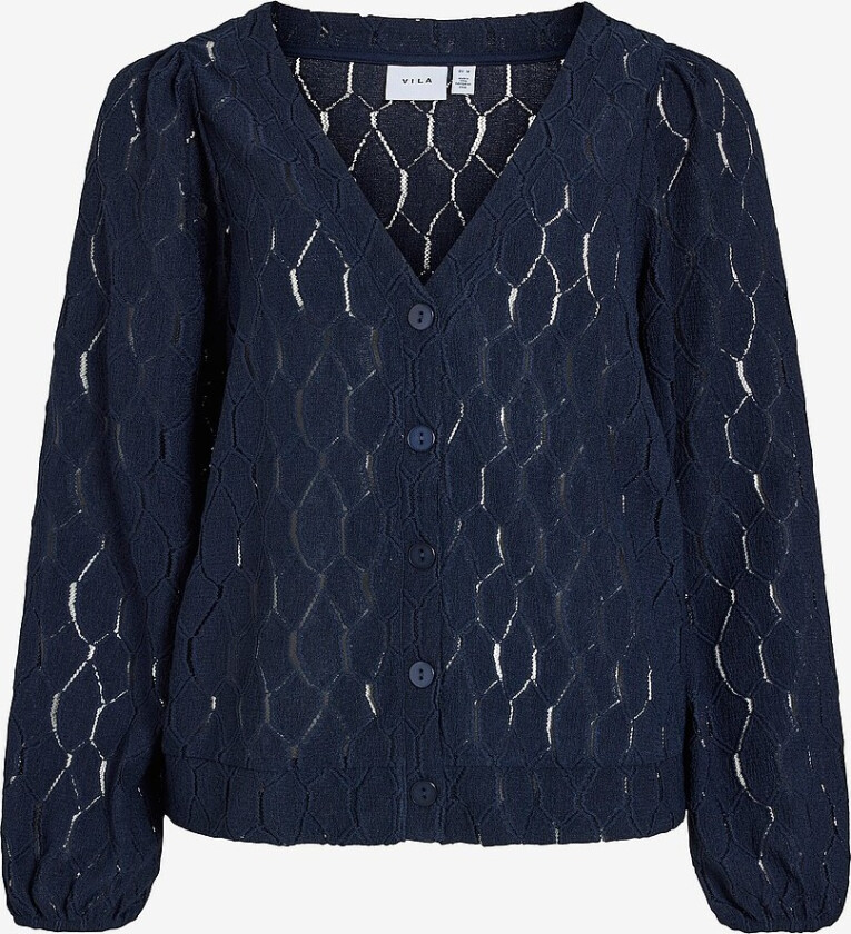 Topp viMarcella V-neck L/S Cardigan - Blå