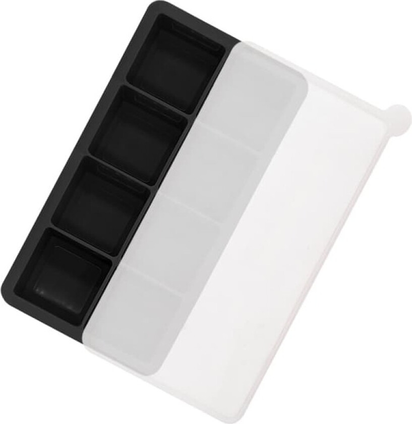 Isbitform av silikon med 8 rom og lokk