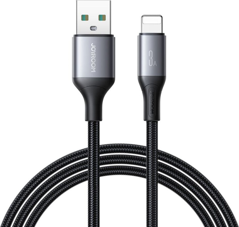 Flash Series Hurtiglading USB-A til Lightning Kabel 3A, 2m - Svart
