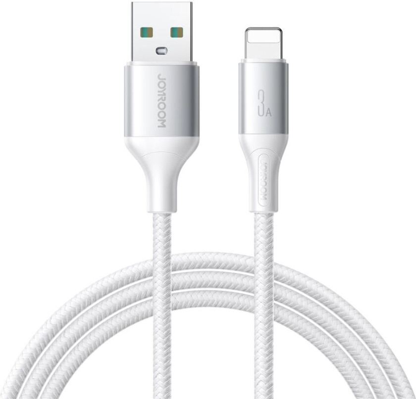 Flash Series Hurtiglading USB-A til Lightning Kabel 3A, 1m - Hvit