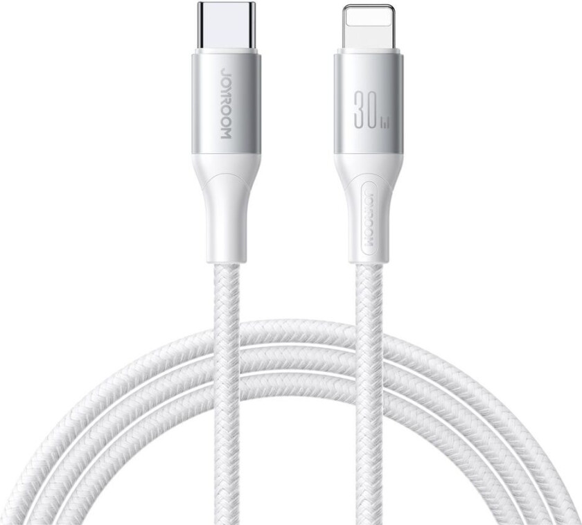 Flash Series Hurtiglading USB-C til Lightning Kabel 30W, 2m - Hvit