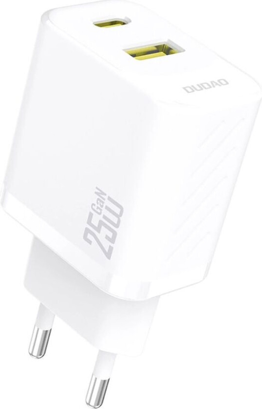 A26T GaN Vegglader USB-C/USB-A 25W PD QC - Hvit