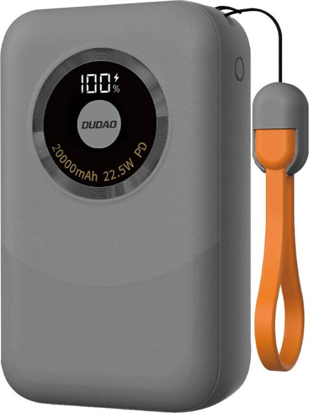 K21 Mini Powerbank 10000mAh USB-A / USB-C 22,5W - Grå