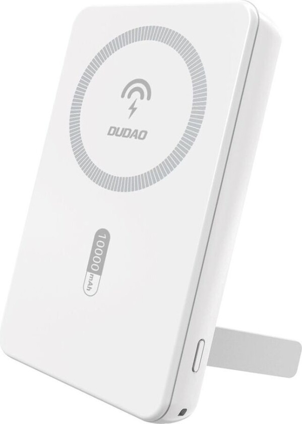K14S+ Powerbank med stativ 10000mAh MagSafe/USB-A/USB-C 20W - Hvit