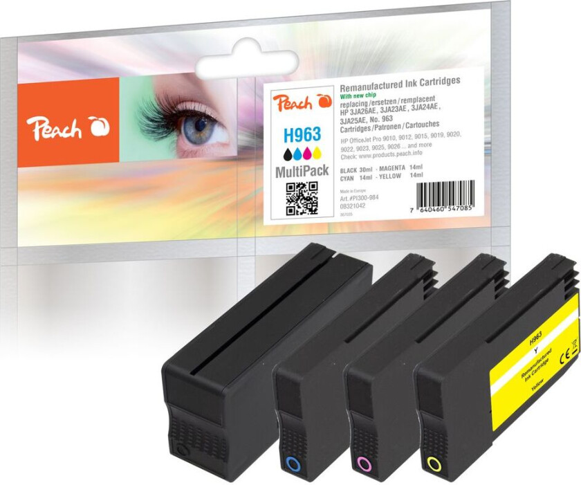 Kompatibel med HP No. 963 Blekkpatron multipakke, 4-pack