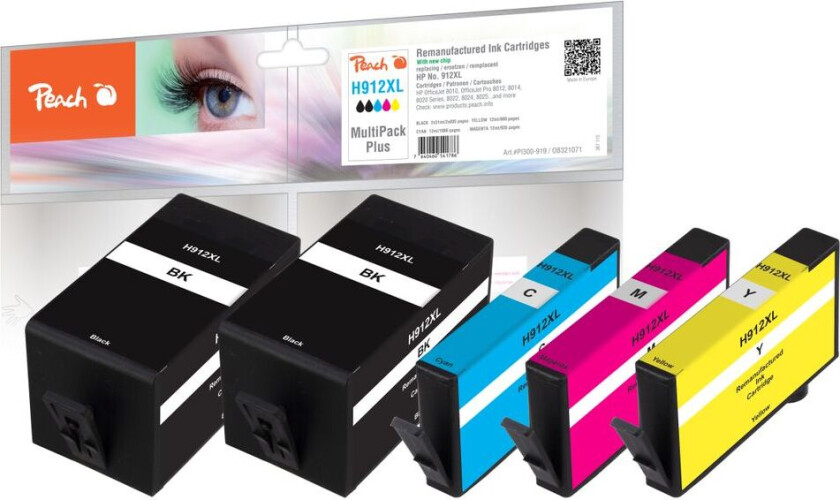 Kompatibel med HP No. 912XL Blekkpatron Multipack Plus, 5-pakning