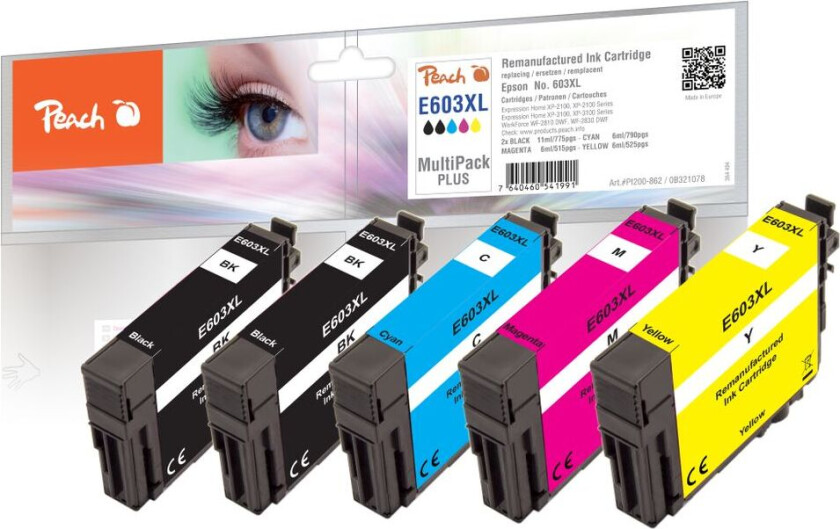 Kompatibel med Epson No. 603XL blekkpatron multipakke Plus, 5-pakning