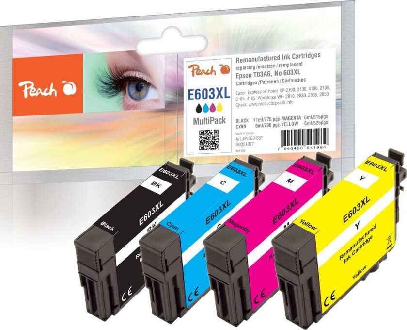 Kompatibel med Epson No. 603XL Blekkpatron multipakke T03A6, 4-pakning