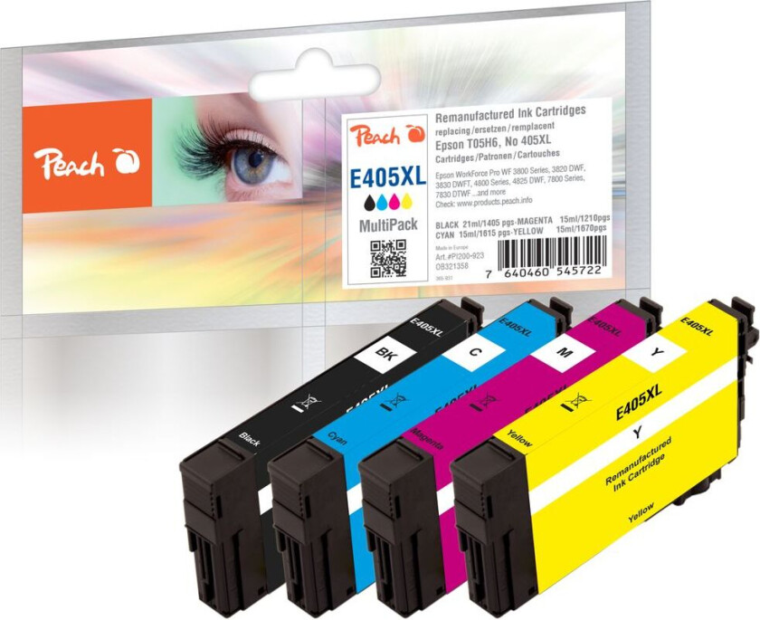 Kompatibel med Epson No. 405XL Blekkpatron multipakke T05H6, 4-pakning