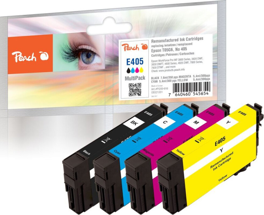 Kompatibel med Epson No. 405 blekkpatron multipakke T05G6, 4-pakning