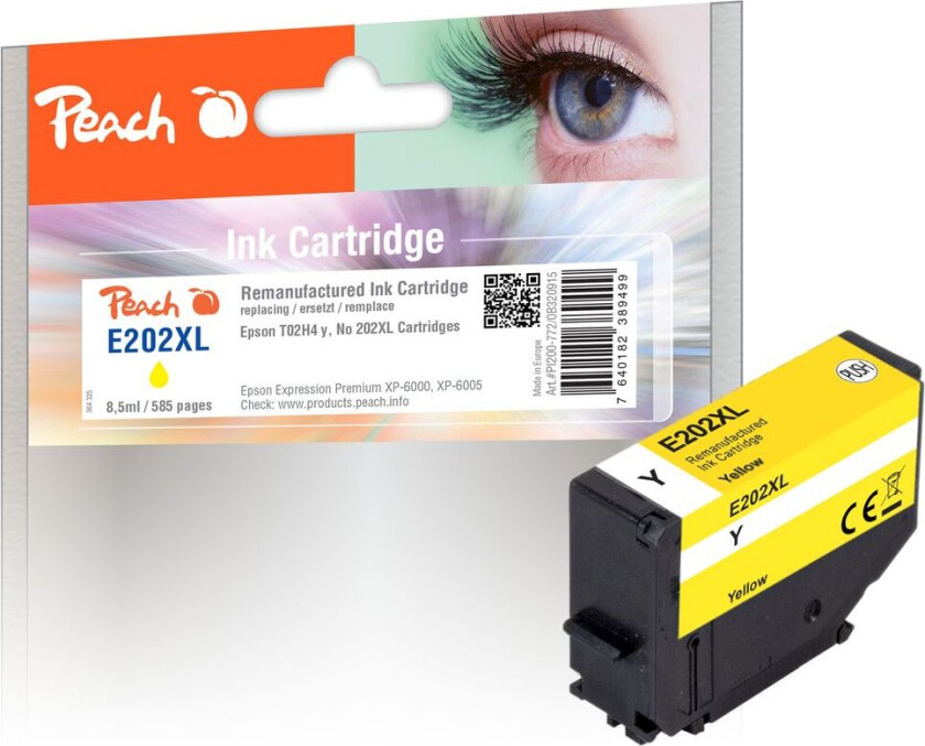 Kompatibel med Epson No. 202XL blekkpatron Gul T02H4 8,5ml