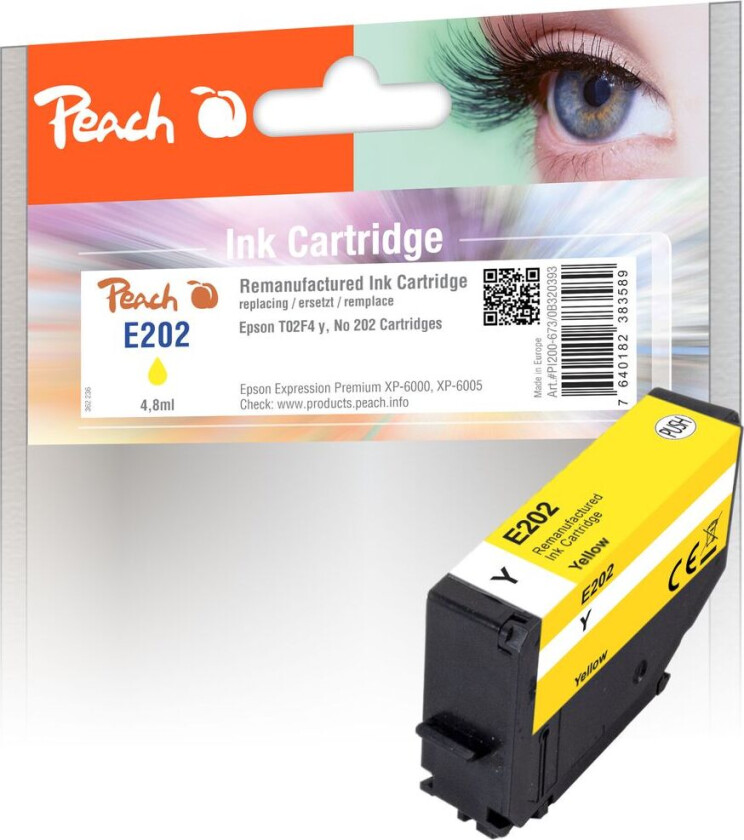 Kompatibel med Epson No. 202 Blekkpatron Gul T02F4 4,8ml