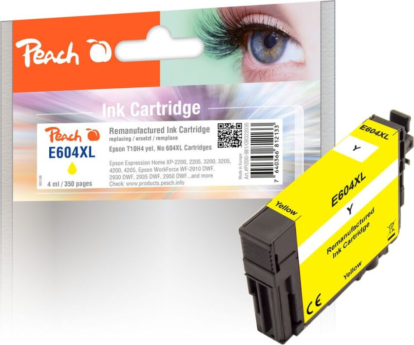 Kompatibel med Epson No. 604XL Blekkpatron Gul T10H4 4ml