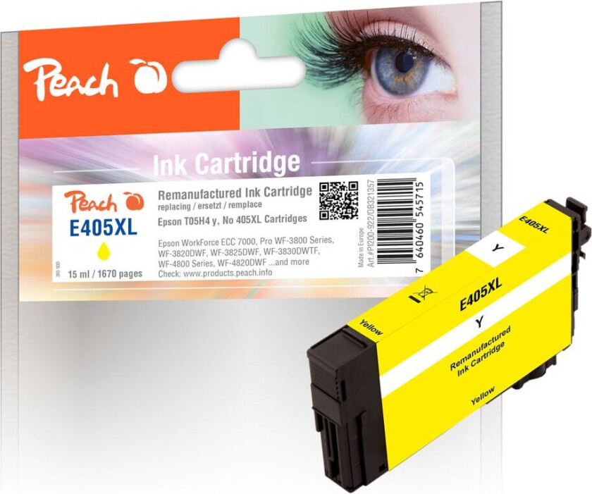 Kompatibel med Epson No. 405XL blekkpatron Gul T05H4 15ml