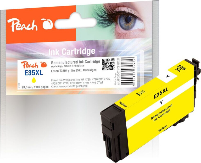 Kompatibel med Epson No. 35XL blekkpatron Gul T3594 24ml