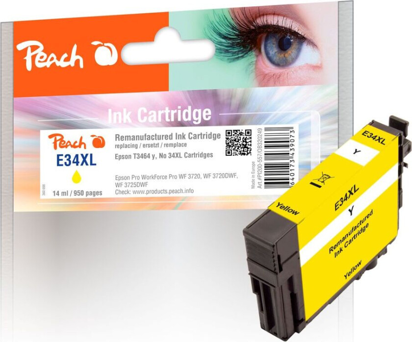 Kompatibel med Epson No. 34XL blekkpatron Gul T3474 14ml