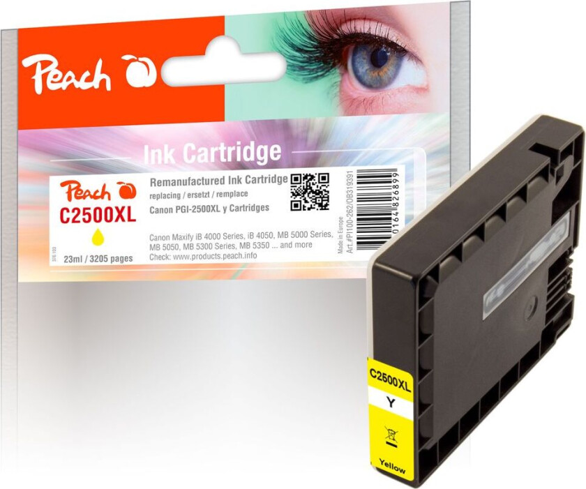 Kompatibel med Canon PGI-2500XL blekkpatron Gul 23ml