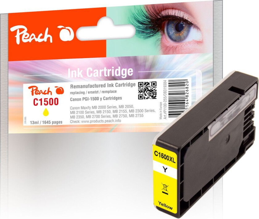 Kompatibel med Canon PGI-1500XL blekkpatron Gul 13ml