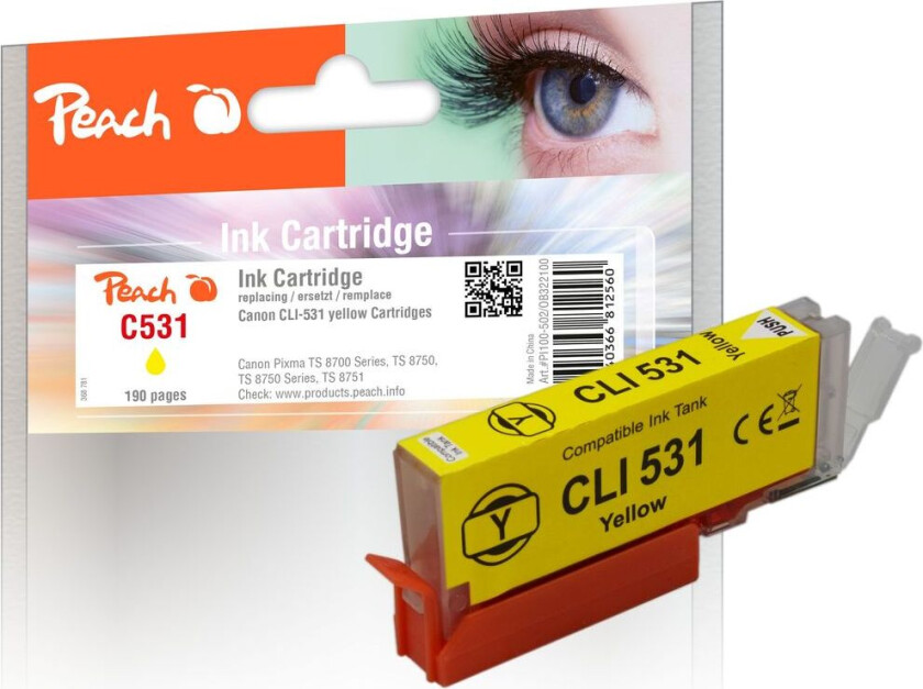 Kompatibel med Canon CLI-531 blekkpatron Gul 12,5 ml