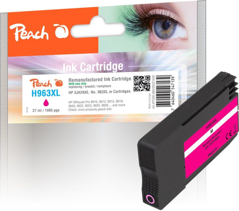 Kompatibel med HP No. 963XL Blekkpatron Magenta 3JA28AE 27ml