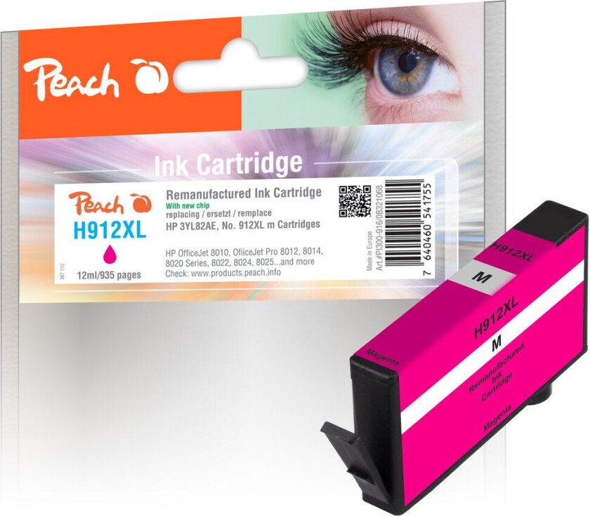 Kompatibel med HP No. 912XL blekkpatron Magenta 3YL82AE 12ml