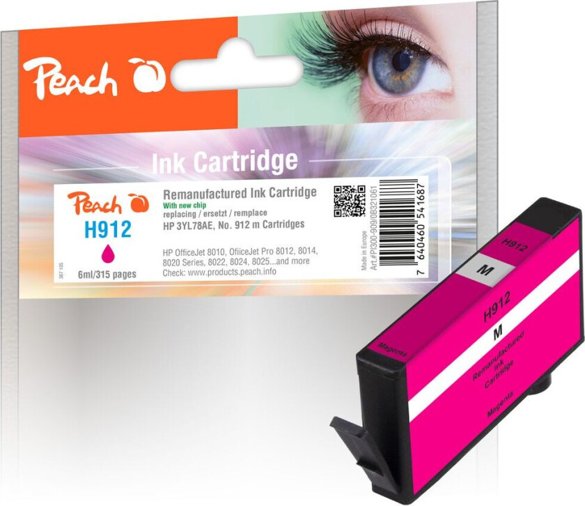 Kompatibel med HP No. 912 blekkpatron Magenta 3YL78AE 6ml