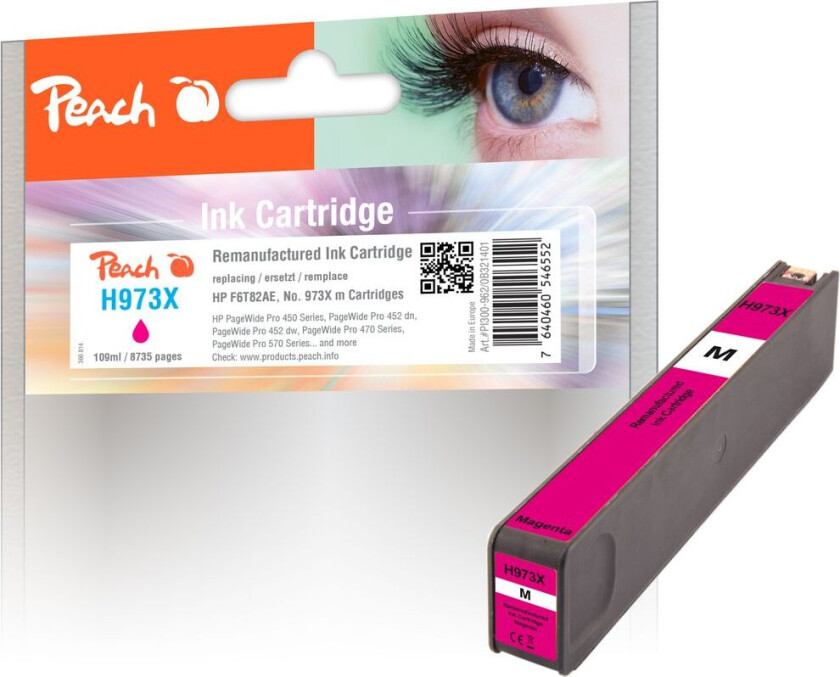 Kompatibel med HP No. 973X blekkpatron Magenta F6T82AE 109ml