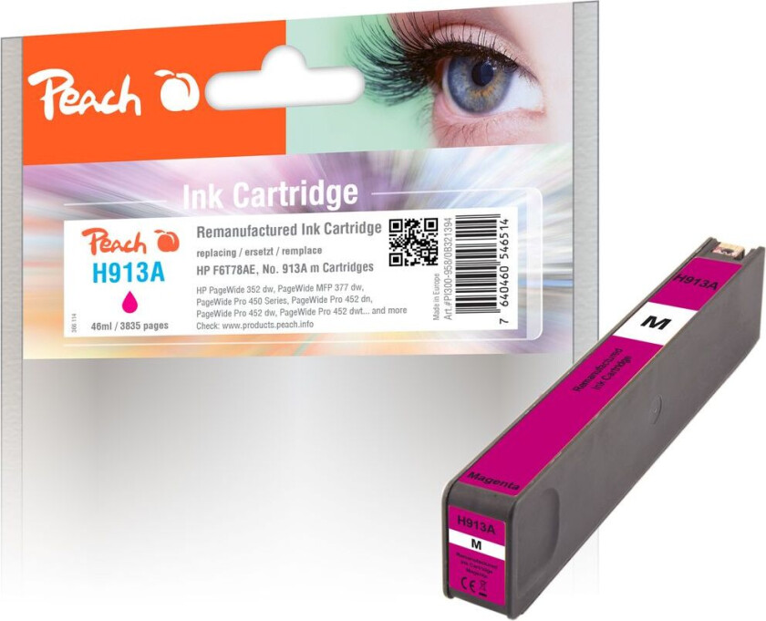 Kompatibel med HP No. 913A blekkpatron Magenta F6T78AE 46ml