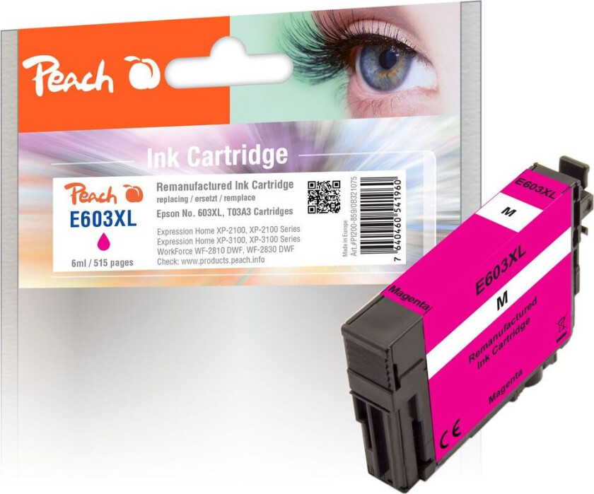 Kompatibel med Epson No. 603XL Blekkpatron Magenta T03A3 6ml