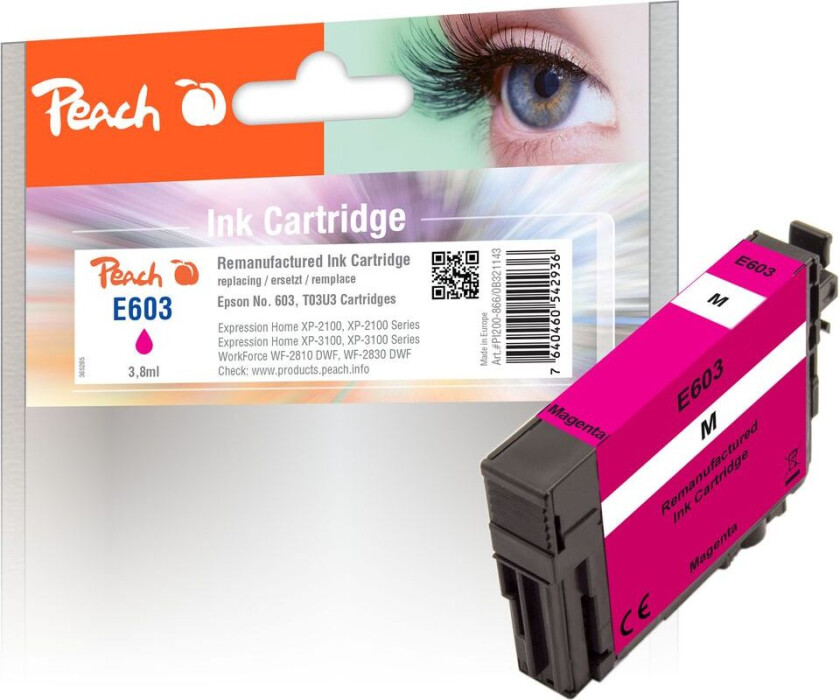 Kompatibel med Epson No. 603 Blekkpatron Magenta T03U3 3,8ml