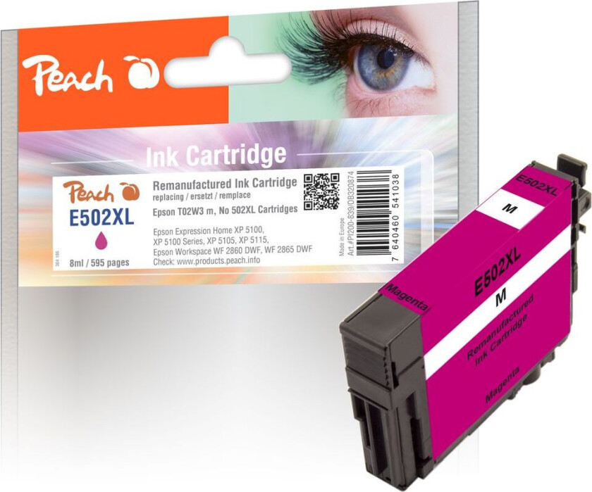 Kompatibel med Epson No. 502XL Blekkpatron Magenta T02W3 8ml