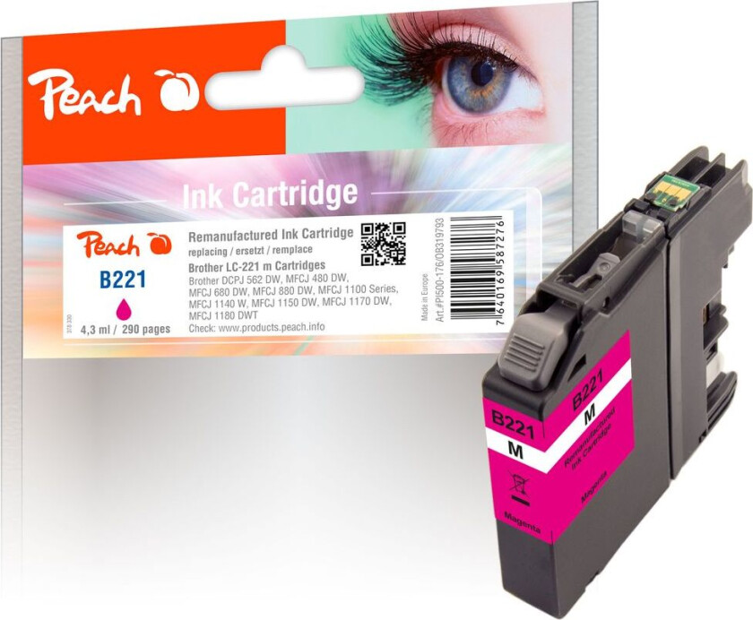 Kompatibel med Brother LC-221M blekkpatron Magenta 4,3ml