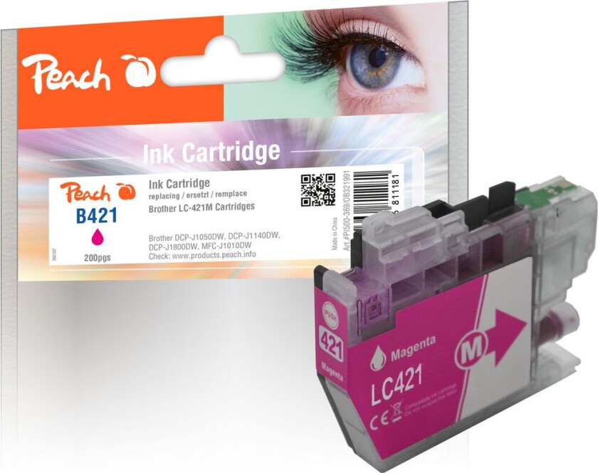 Kompatibel med Brother LC-421 Blekkpatron Magenta 6ml