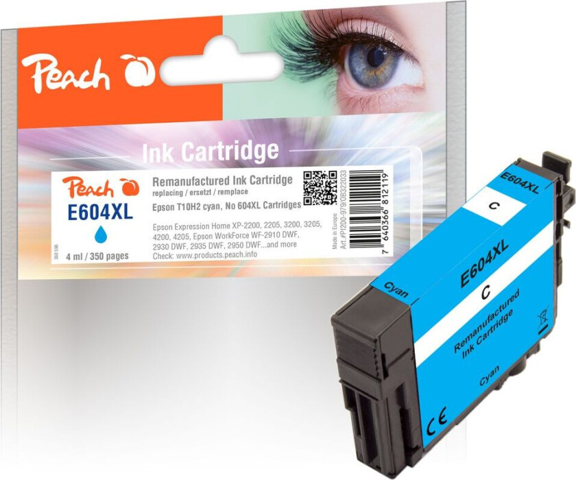 Kompatibel med Epson No. 604XL Blekkpatron Cyan T10H2 4ml