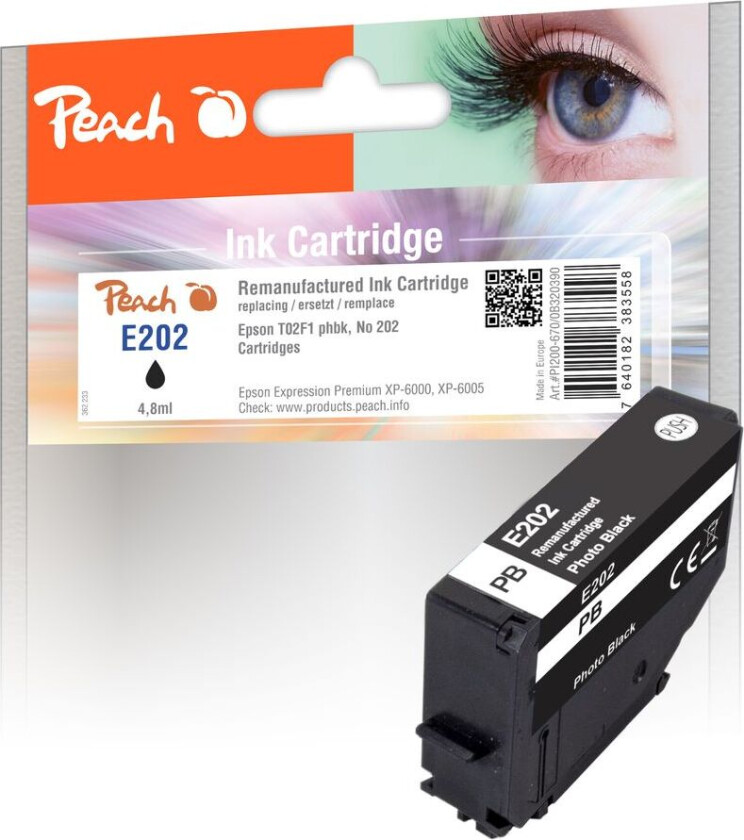 Kompatibel med Epson No. 202 Blekkpatron Photo Black T02F1 4,8ml